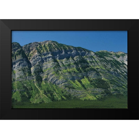 Canada, Kananaskis Limestone layers on mountain Black Modern Wood Framed Art Print by Grandmaison, Mike