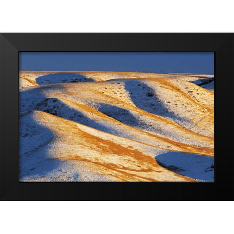 Canada, Alberta, Snow-covered hills at sunset Black Modern Wood Framed Art Print by Grandmaison, Mike