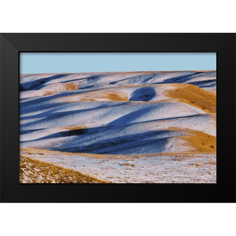 Canada, Alberta, Snow-covered hills at sunset Black Modern Wood Framed Art Print by Grandmaison, Mike