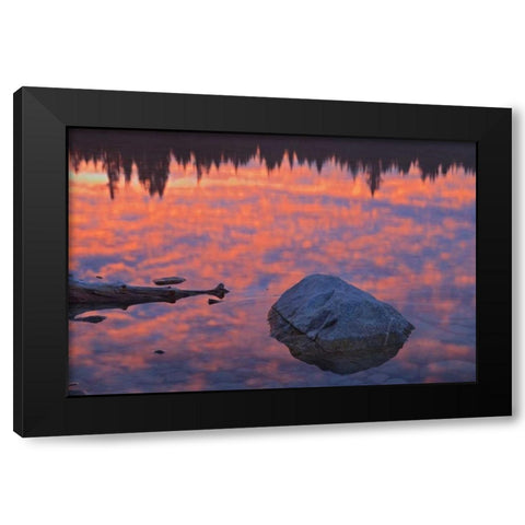 Canada, Jasper NP Sunrise over Patricia Lake Black Modern Wood Framed Art Print by Grandmaison, Mike