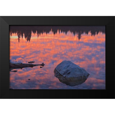 Canada, Jasper NP Sunrise over Patricia Lake Black Modern Wood Framed Art Print by Grandmaison, Mike