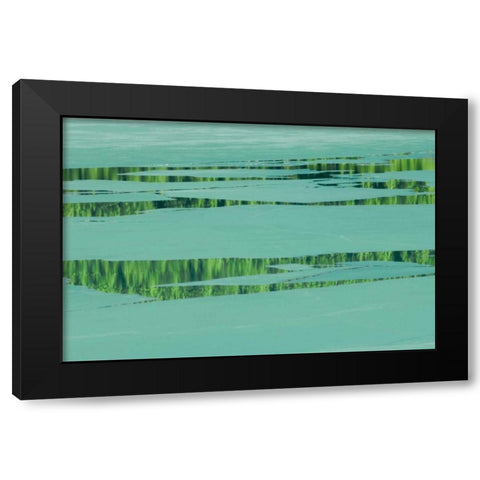 Canada, Banff NP Ice pattern on Waterfowl Lake Black Modern Wood Framed Art Print by Grandmaison, Mike