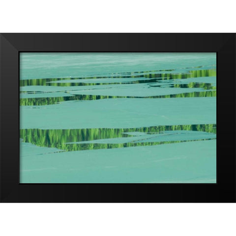 Canada, Banff NP Ice pattern on Waterfowl Lake Black Modern Wood Framed Art Print by Grandmaison, Mike