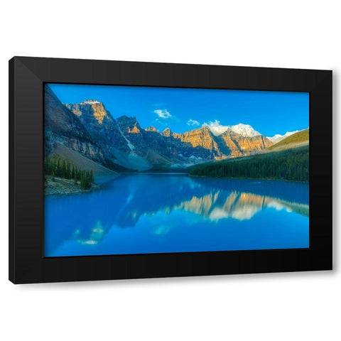 Canada-Alberta-Banff National Park Moraine Lake and Valley of the Ten Peaks at sunrise Black Modern Wood Framed Art Print by Jaynes Gallery