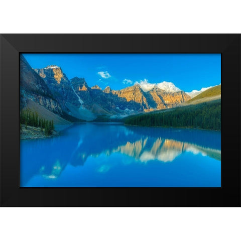 Canada-Alberta-Banff National Park Moraine Lake and Valley of the Ten Peaks at sunrise Black Modern Wood Framed Art Print by Jaynes Gallery