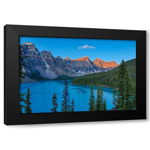 Canada-Alberta-Banff National Park Moraine Lake and Valley of the Ten Peaks at sunrise Black Modern Wood Framed Art Print by Jaynes Gallery