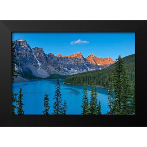 Canada-Alberta-Banff National Park Moraine Lake and Valley of the Ten Peaks at sunrise Black Modern Wood Framed Art Print by Jaynes Gallery