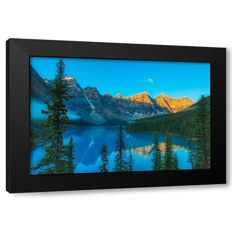 Canada-Alberta-Banff National Park Moraine Lake and Valley of the Ten Peaks at sunrise Black Modern Wood Framed Art Print with Double Matting by Jaynes Gallery