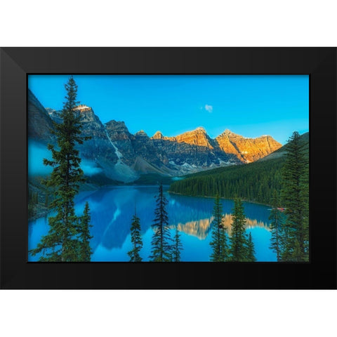 Canada-Alberta-Banff National Park Moraine Lake and Valley of the Ten Peaks at sunrise Black Modern Wood Framed Art Print by Jaynes Gallery