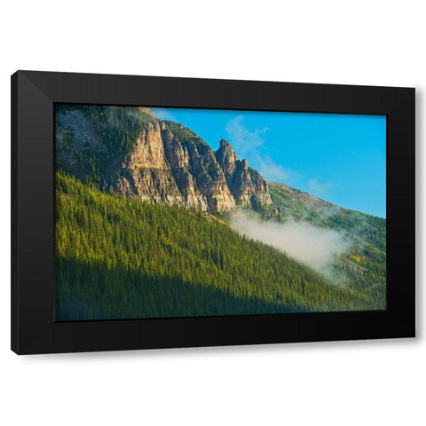 Canada-Alberta-Banff National Park Sunrise landscape with Mt Temple Black Modern Wood Framed Art Print by Jaynes Gallery