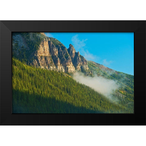 Canada-Alberta-Banff National Park Sunrise landscape with Mt Temple Black Modern Wood Framed Art Print by Jaynes Gallery