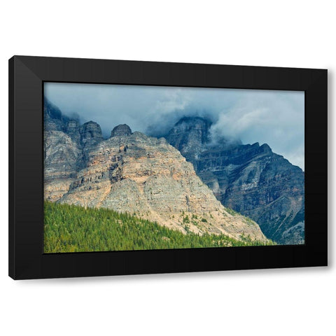 Canada-Alberta-Banff National Park Sunrise landscape with Mt Temple Black Modern Wood Framed Art Print with Double Matting by Jaynes Gallery