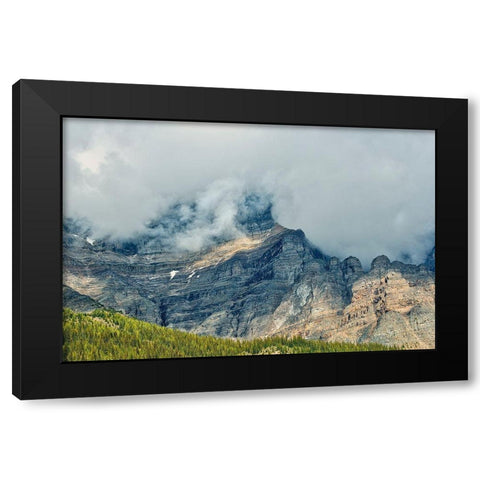 Canada-Alberta-Banff National Park Sunrise landscape with Mt Temple Black Modern Wood Framed Art Print by Jaynes Gallery