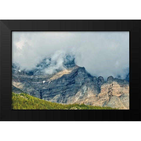 Canada-Alberta-Banff National Park Sunrise landscape with Mt Temple Black Modern Wood Framed Art Print by Jaynes Gallery