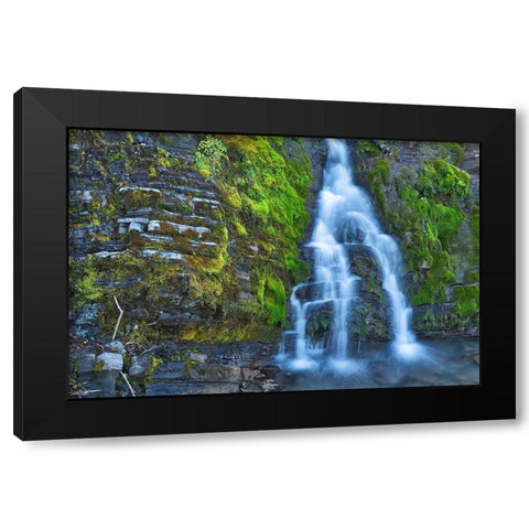 Canada-Alberta-Kananaskis Country Waterfall scenic Black Modern Wood Framed Art Print with Double Matting by Jaynes Gallery