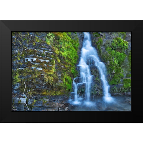 Canada-Alberta-Kananaskis Country Waterfall scenic Black Modern Wood Framed Art Print by Jaynes Gallery