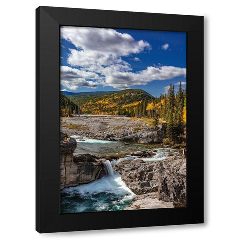 Elbow Falls in autumn in Kananaskis Country-Alberta-Canada Black Modern Wood Framed Art Print by Haney, Chuck