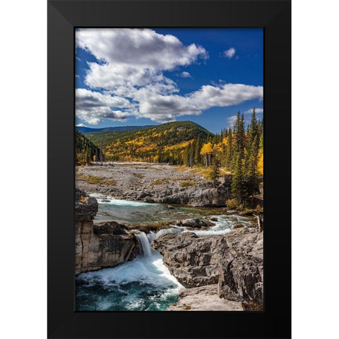 Elbow Falls in autumn in Kananaskis Country-Alberta-Canada Black Modern Wood Framed Art Print by Haney, Chuck