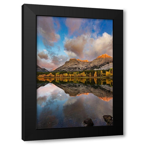 Morning light on Wedge Pond in Kananaskis Country-Alberta-Canada Black Modern Wood Framed Art Print with Double Matting by Haney, Chuck
