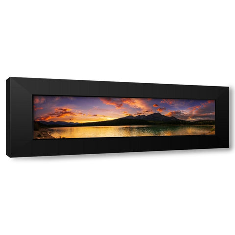 Sunset at Patricia Lake-Jasper National Park-Alberta-Canada Black Modern Wood Framed Art Print with Double Matting by Bishop, Russ