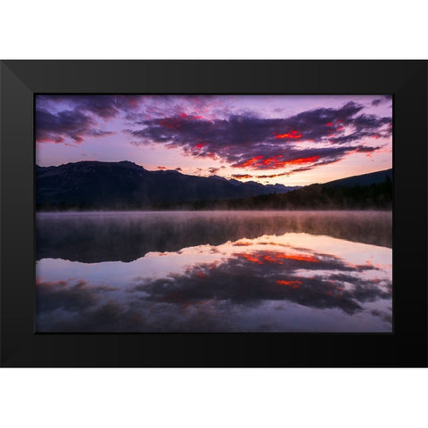 Sunrise at Edith Lake-Jasper National Park-Alberta-Canada Black Modern Wood Framed Art Print by Bishop, Russ