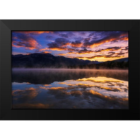 Sunrise at Edith Lake-Jasper National Park-Alberta-Canada Black Modern Wood Framed Art Print by Bishop, Russ