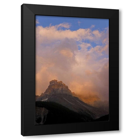 Canada, BC, Yoho NP Sunset over Mt Cathedral Black Modern Wood Framed Art Print with Double Matting by Paulson, Don