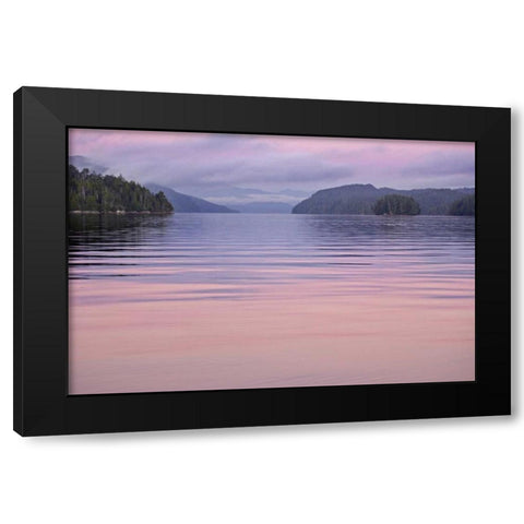 Canada, BC, Calvert Island Sunset reflections Black Modern Wood Framed Art Print by Paulson, Don
