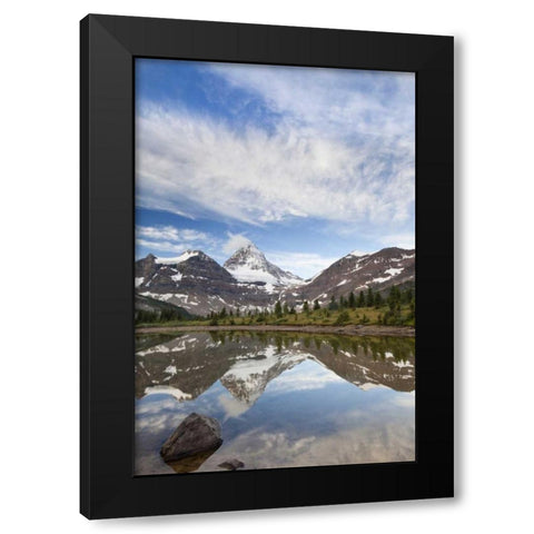 Canada, BC, Sunrise on tarn at Magog Lake Black Modern Wood Framed Art Print with Double Matting by Paulson, Don