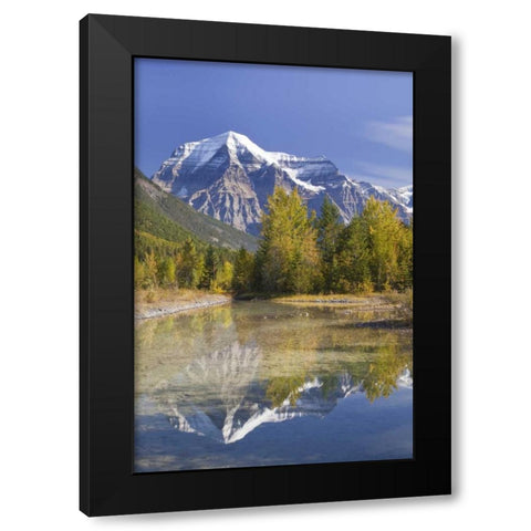 Canada, BC, Mt Robson PP Reflection of scenery Black Modern Wood Framed Art Print with Double Matting by Paulson, Don
