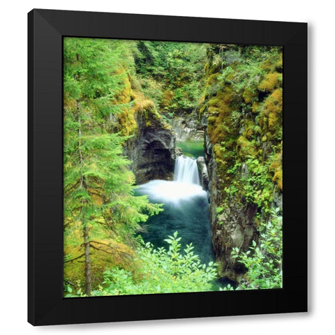 Canada, BC Waterfall on Little Qualicum River Black Modern Wood Framed Art Print with Double Matting by Talbot Frank, Christopher