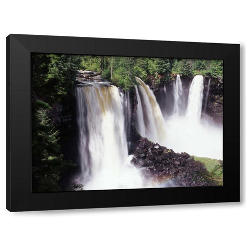 Canada, BC, Canim Falls at Wells Gray PP Black Modern Wood Framed Art Print with Double Matting by Grandmaison, Mike