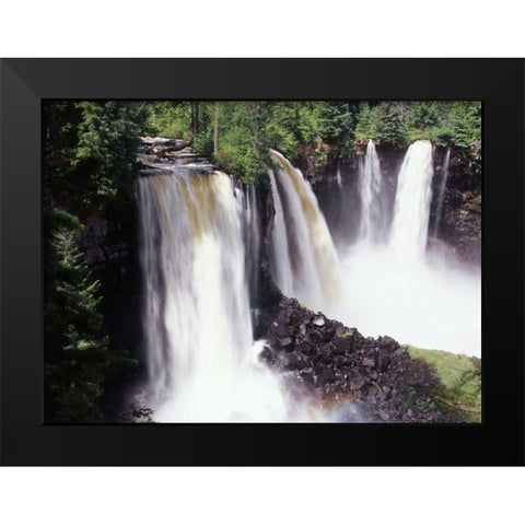 Canada, BC, Canim Falls at Wells Gray PP Black Modern Wood Framed Art Print by Grandmaison, Mike
