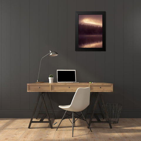 Canada, BC, Clearwater, fog on Dutch Lake Black Modern Wood Framed Art Print by Grandmaison, Mike