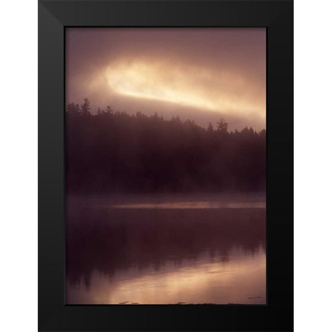 Canada, BC, Clearwater, fog on Dutch Lake Black Modern Wood Framed Art Print by Grandmaison, Mike