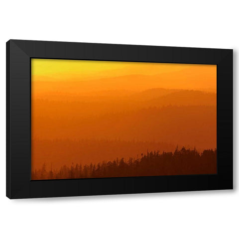 Canada, BC, Mountains of rain forest at sunset Black Modern Wood Framed Art Print by Grandmaison, Mike