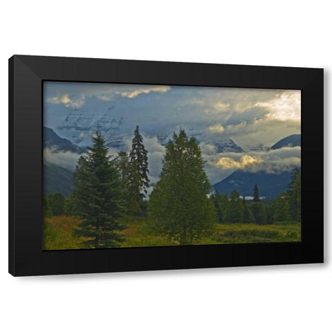 Canada, BC, Mt Robson PP Clouds over Mountains Black Modern Wood Framed Art Print with Double Matting by Grandmaison, Mike