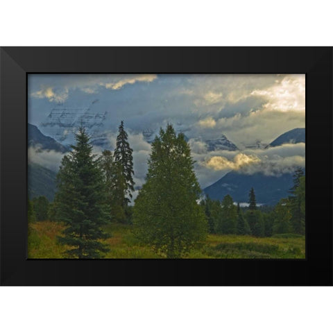 Canada, BC, Mt Robson PP Clouds over Mountains Black Modern Wood Framed Art Print by Grandmaison, Mike