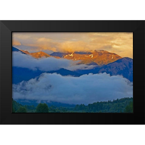 Canada, BC Sunset on the Canadian Rockies Black Modern Wood Framed Art Print by Grandmaison, Mike