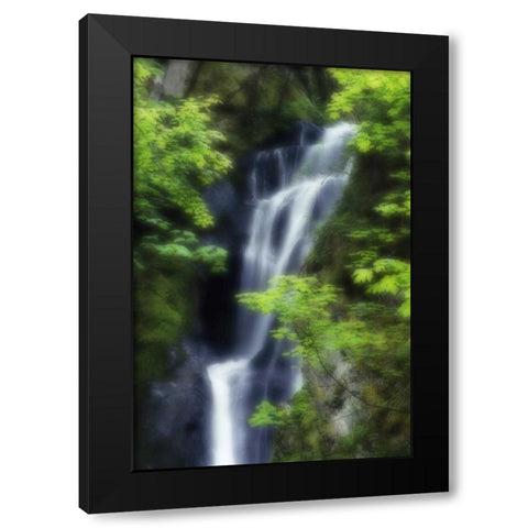 Canada, BC, Langford Waterfall at Goldstream PP Black Modern Wood Framed Art Print by Bush, Marie