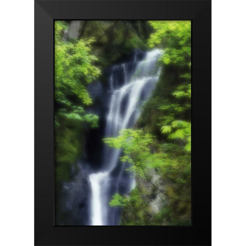Canada, BC, Langford Waterfall at Goldstream PP Black Modern Wood Framed Art Print by Bush, Marie