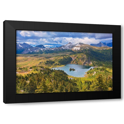 Canada-British Columbia-Rock Isle Lake Mountain and lake landscape Black Modern Wood Framed Art Print with Double Matting by Jaynes Gallery