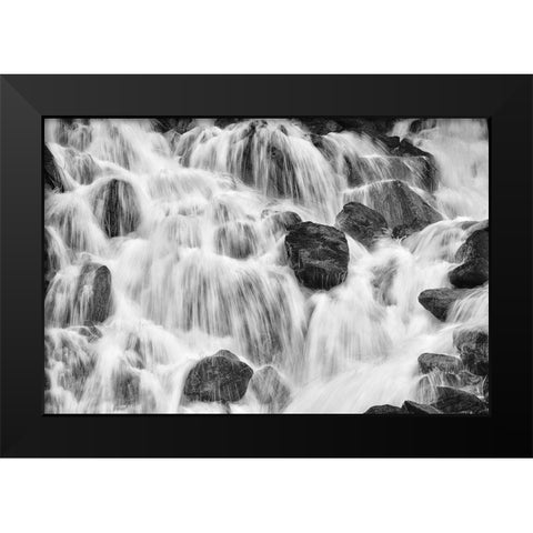 Canada-British Columbia-Pemberton Detail of waterfall rapids Black Modern Wood Framed Art Print by Jaynes Gallery