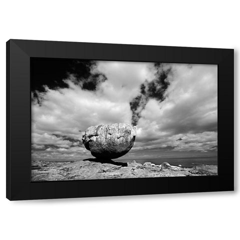 Canada-British Columbia-Haida Gwaii Balance Rock on Graham Island Black Modern Wood Framed Art Print by Jaynes Gallery