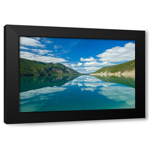 Canada-British Columbia-Muncho Lake Provincial Park Reflections in Muncho Lake Black Modern Wood Framed Art Print with Double Matting by Jaynes Gallery