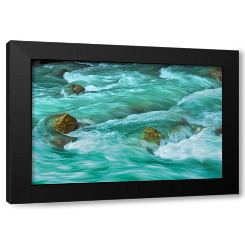 Canada- British Columbia- Mount Robson Provincial Park. Robson River cascade. Black Modern Wood Framed Art Print by Jaynes Gallery