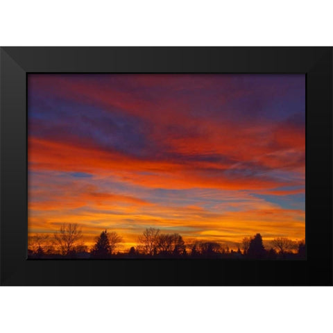 Canada, Manitoba, Winnipeg Sky at sunset Black Modern Wood Framed Art Print by Grandmaison, Mike