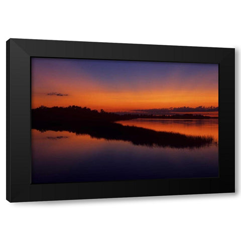 Canada, Manitoba God rays over Lake Winnipeg Black Modern Wood Framed Art Print with Double Matting by Grandmaison, Mike