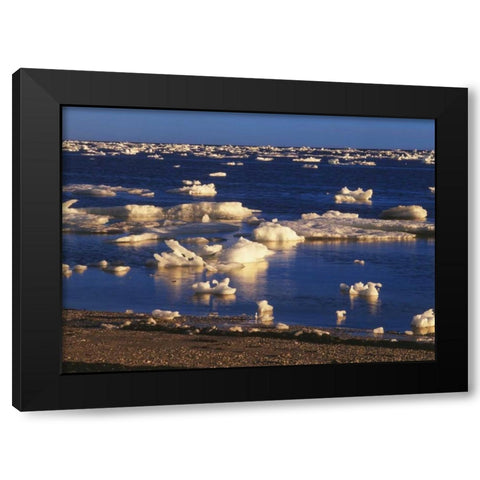 Canada, Churchill, ice floe in Hudson Bay Black Modern Wood Framed Art Print with Double Matting by Grandmaison, Mike