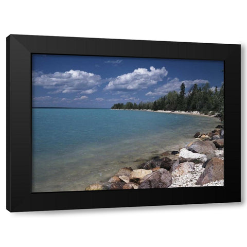 Canada, Manitoba, Little Limestone Lake Black Modern Wood Framed Art Print with Double Matting by Grandmaison, Mike